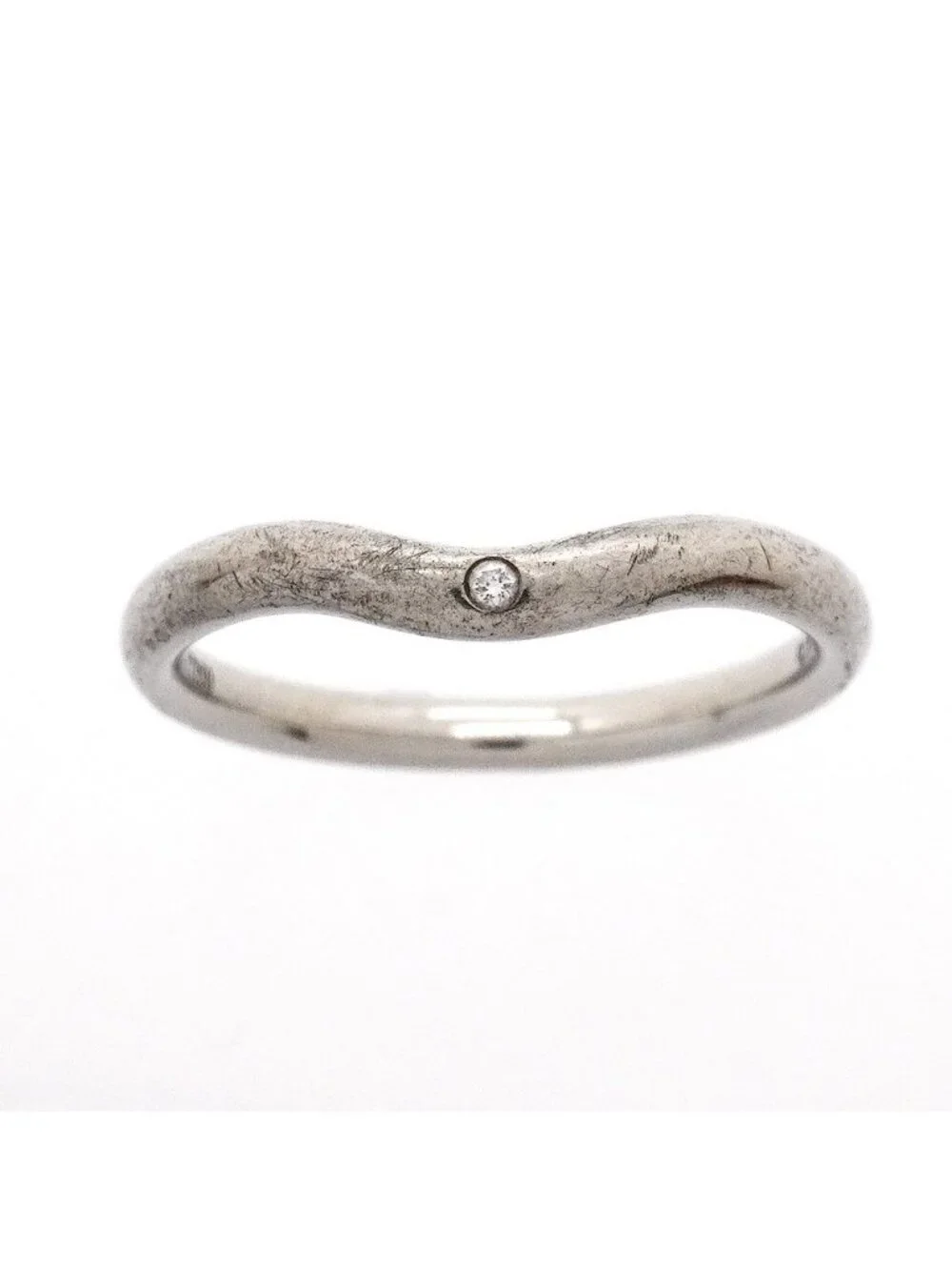 Tiffany & Co Ring Curved Band Platinum Diamond